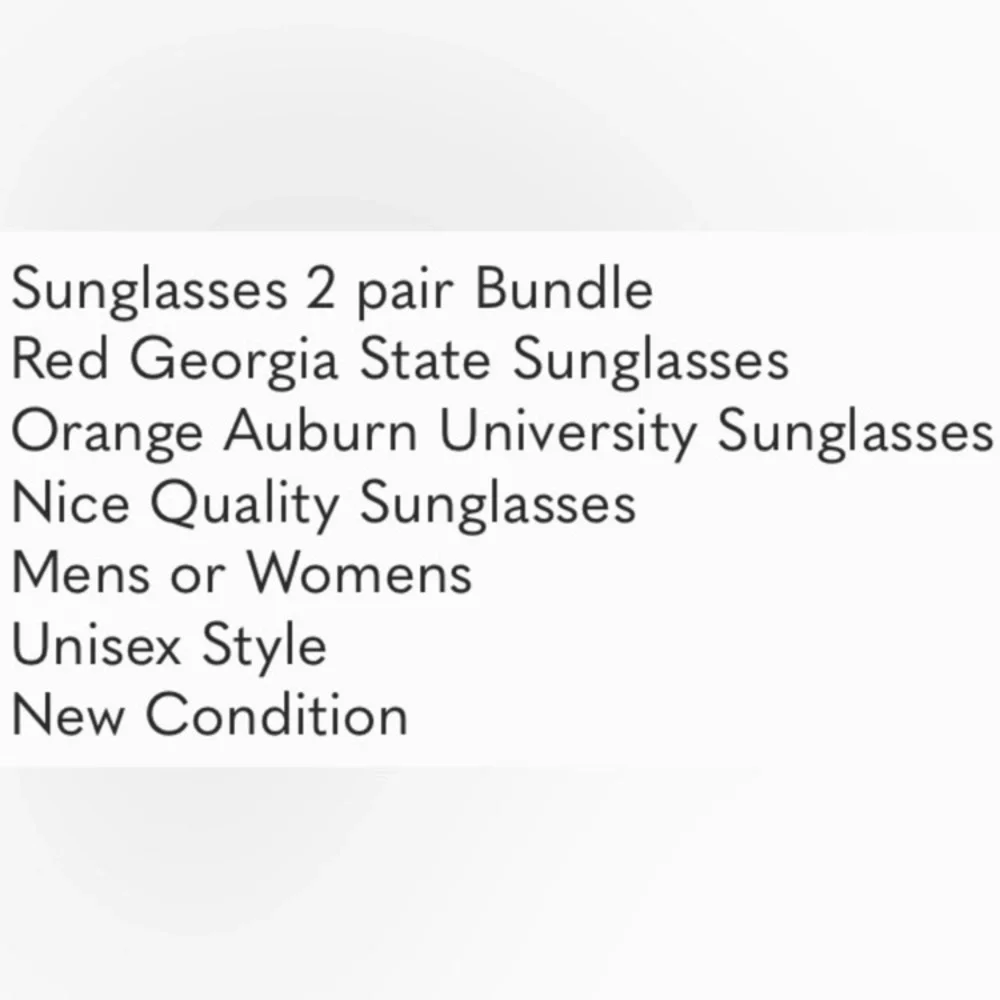 2 Pair Sunglasses Sports College Teams Georgia State & Auburn University Bundle